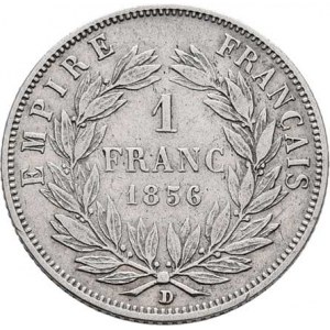 Francie, Napoleon III., 1852 - 1871, Frank 1856 D, Lyon, KM.779.3 (Ag900), 4.922g,
