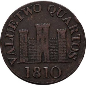 Gibraltar - firma Robert Keeling, 2 Quart 1810, KM.Tn4.2 (měď), 7.044g, hr.,