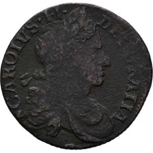 Irsko, Karel II., 1660 - 1685, 1/2 Penny 1680, KM.1680, KM.90.1 (měď), 6.220g,