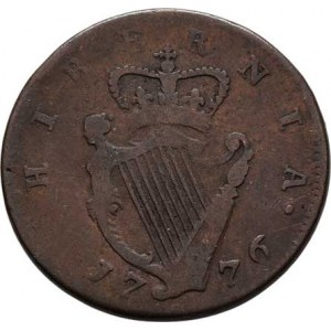 Irsko, George III., 1760 - 1820, 1/2 Penny 1776, KM.140 (Cu), 8.755g, nep.hr.,