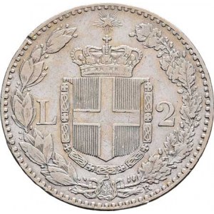 Itálie, Umberto I., 1878 - 1900, 2 Lira 1882 R, Řím, KM.23 (Ag835), 9.906g, hr.,