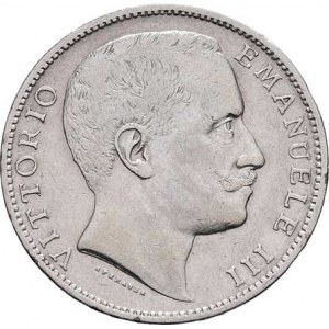 Itálie, Viktor Emanuel III., 1900 - 1946, 2 Lira 1905 R, Řím, KM.33 (Ag835), 9.859g, nep.hr.,