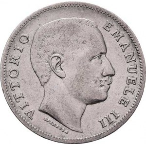 Itálie, Viktor Emanuel III., 1900 - 1946, Lira 1905 R, Řím, KM.32 (Ag835), 4.888g, hr., rysky,