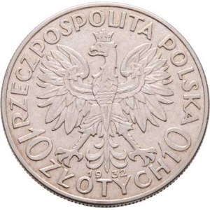 Polsko, republika, 1918 -, 10 Zlotých 1932 - Jadwiga, Y.22 (Ag750), 21.948g,