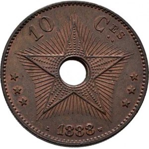 Belgické Kongo, Leopold II., 1865 - 1909, 10 Cent 1888, KM.4 (Cu), 20.102g, nep.hr., nep.rysky,
