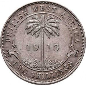 Britská západní Afrika, George V., 1910 - 1936, 2 Shillings 1913, Londýn, KM.13 (Ag925), 11.244g,