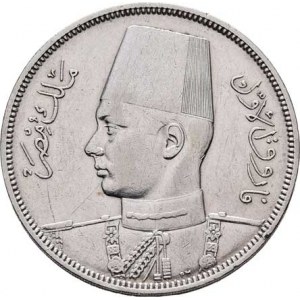 Egypt, Farouk I., 1936 - 1952, 10 Piastres, AH.1356 = 1937, KM.367 (Ag833), 13.944g,