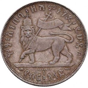 Etiopie, Menelik II., 1889 - 1913, 1/2 Birr, EE.1887 A (= 1894), Paříž, KM.4 (Ag835),