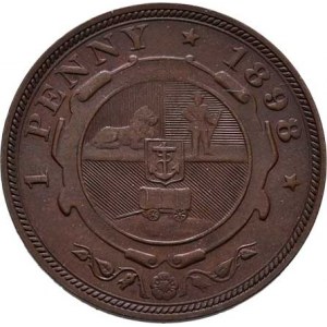 Jižní Afrika, republika, 1836 - 1910, Penny 1898, KM.2 (bronz), 9.452g, nep.hr., nep.rysky,