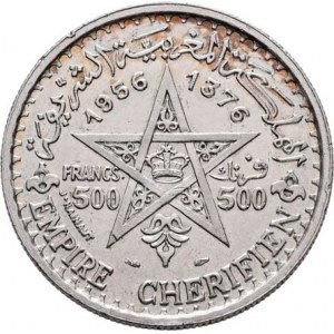 Maroko, Mohammed V., 1927 - 1956 - 1962, 500 Frank, AH.1376 = 1956, Y.54 (Ag900), 22.535g,