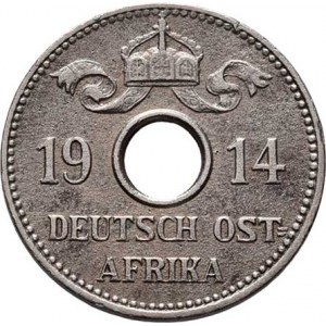 Německá východní Afrika, Wilhelm II., 1888 - 1918, 5 Heller 1914 J, Hamburk, KM.13 (CuNi), 2.834g,
