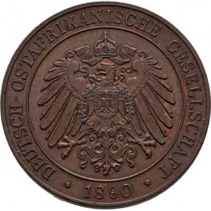 Německá východní Afrika, Wilhelm II., 1888 - 1918, 1 Pisa, AH.1307 = 1890, KM.1 (bronz), 6.574g,