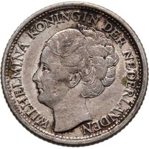 Curacao, Wilhelmina, 1890 - 1948, 1/10 Guldenu 1944 D, Denver, KM.43 (Ag640), 1.403g,