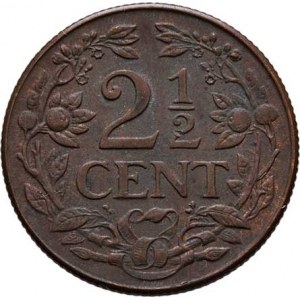 Curacao, Wilhelmina, 1890 - 1948, 2.5 Cent 1944 D, Denver, KM.42 (bronz), 3.989g,