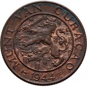 Curacao, Wilhelmina, 1890 - 1948, 2.5 Cent 1944 D, Denver, KM.42 (bronz), 3.989g,