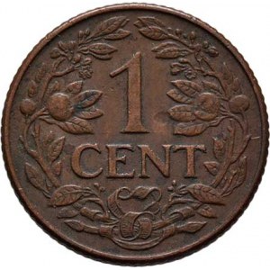 Curacao, Wilhelmina, 1890 - 1948, Cent 1944 D, Denver, KM.41 (bronz), 2.513g, patina