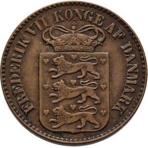 Dánská západní Indie, Frederik VII., 1848 - 1863, 1 Cent 1860, Altona, KM.63 (bronz), 4.622g, nep.h