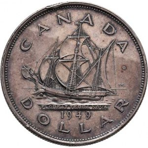 Kanada, George VI., 1936 - 1952, Dolar 1949 - Newfoundland, KM.37 (Ag800), 23.306g,
