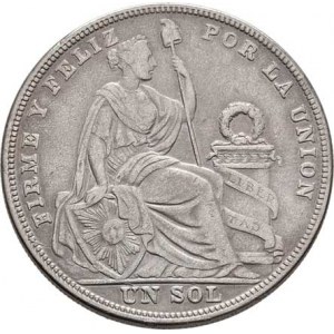 Peru, republika, 1822 -, Sol 1924, Philadelphia, KM.218.1 (Ag500), 24.666g,