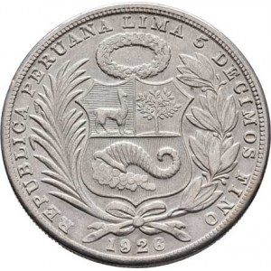 Peru, republika, 1822 -, Sol 1926, Philadelphia, KM.218.1 (Ag500), 24.770g,