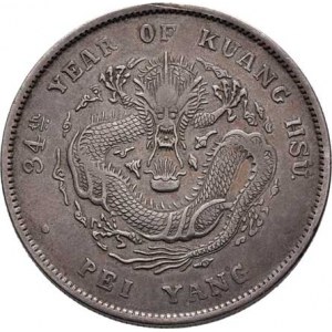 Čína - provincie Pei Yang / Chilli, Dolar, rok 34 (= 1908), Y.73.2, Ag900, 26.920g,