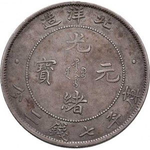 Čína - provincie Pei Yang / Chilli, Dolar, rok 34 (= 1908), Y.73.2, Ag900, 26.920g,