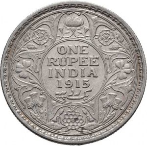 Indie, George V., 1910 - 1936, Rupie 1915, KM.524 (Ag917), 11.648g, nep.hr.,