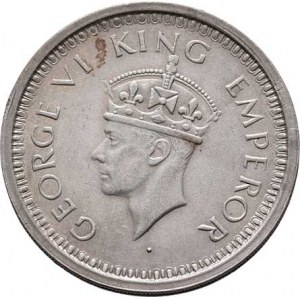 Indie, George VI., 1936 - 1952, Rupie 1945 - s tečkou pod poprsím, Bombay, KM.557.1