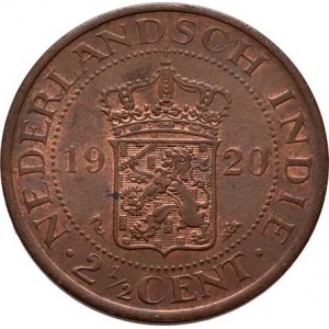 Nizozemská Indie, Vilhelmina, 1890 - 1948, 2.5 Cent 1920, KM.316 (bronz), 12.449g, pěkná patina