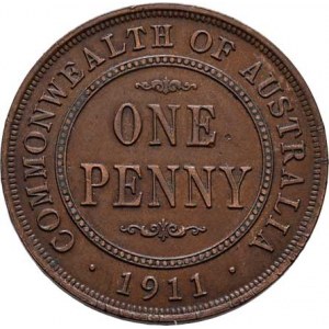 Austrálie, George V., 1910 - 1936, Penny 1911, KM.23 (bronz), 9.462g, nep.hr.,