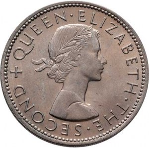 Nový Zéland, Elizabeth II., 1952 -, Florin 1963, KM.28.2 (CuNi), 11.406g, nep.rysky,
