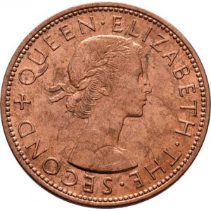 Nový Zéland, Elizabeth II., 1952 -, Penny 1963, KM.24.2 (bronz), 9.509g, nep.rysky