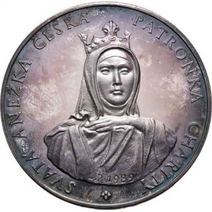 Československo, Svatá Anežka Česká - patronka Charity 1989 - korunov.