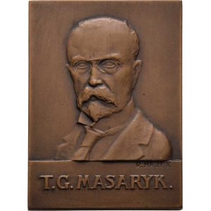 Československo - medaile s portrétem T.G.Masaryka, Hájek - jednostranná ražená plaketa (1927) -