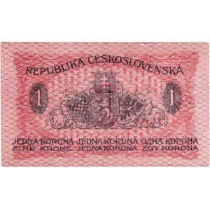 Československo - státovky I. emise, 1 Koruna 1919, série 076, modrá, BHK.7, He.7a,