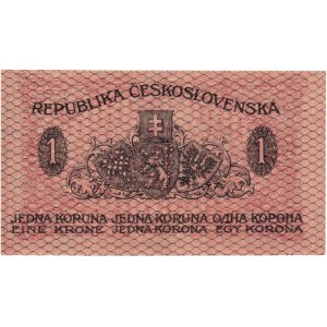 Československo - státovky I. emise, 1 Koruna 1919, série 257, modrozelená, BHK.7, He.7a,