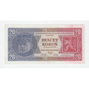 Československo - bankovky Národ. banky Československé, 20 Koruna 1926, sér. Mf, BHK.21b2, He.21c2,