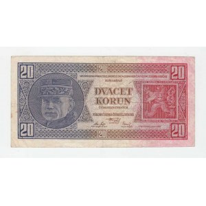 Československo - bankovky Národ. banky Československé, 20 Koruna 1926, sér. Of, BHK.21b2, He.21c2,