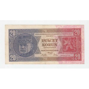 Československo - bankovky Národ. banky Československé, 20 Koruna 1926, sér. Qf, BHK.21b2, He.21c2,