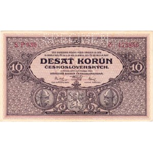 Československo - bankovky Národ. banky Československé, 10 Koruna 1927, série P030, BHK.22c, He.22a.