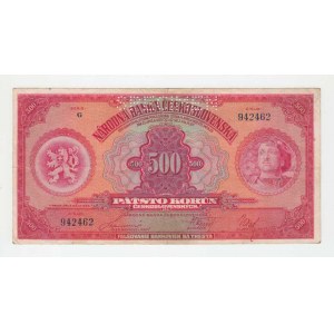 Československo - bankovky Národ. banky Československé, 500 Koruna 1929, série G, BHK.23c, He.23c.s1