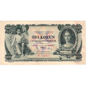 Československo - bankovky Národ. banky Československé, 100 Koruna 1931, série F, BHK.25a, He.25a, 