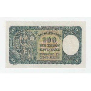 Slovenská republika, 1939 - 1945, 100 Koruna 1940, 1.vyd., série A15, BHK.48b,