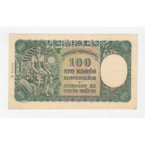 Slovenská republika, 1939 - 1945, 100 Koruna 1940, 2.vyd., série B2, BHK.49aA,