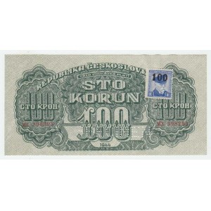 ČSR - Poukázky pro osvobozené území - kolkované, 1945, 100 Koruna 1944, série MX, BHK.66a2, He.71a2