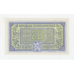 Československo - státovky londýnské emise, 20 Koruna (1945), série HB, BHK.72, He.77a, neperf.