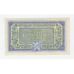 Československo - státovky londýnské emise, 20 Koruna (1945), série HF, BHK.72, He.77a, neperf.