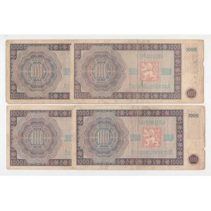 Československo - bankovky a státovky 1945 - 1953, 1000 Koruna 1945, sér. 03A, 08A, 13A, 27A, BHK.78