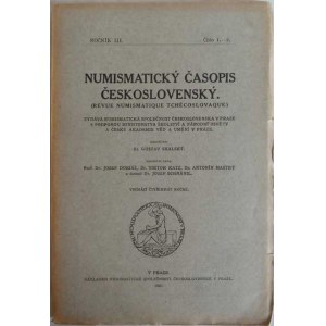 Numismatické časopisy a sborníky :, NSČS - Numismatický časopis III./1-2, Praha 1927,