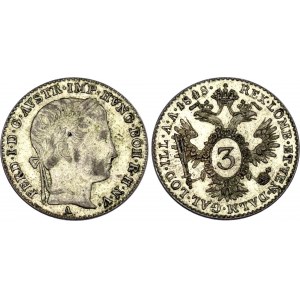 Austria 3 Kreuzer 1848 A